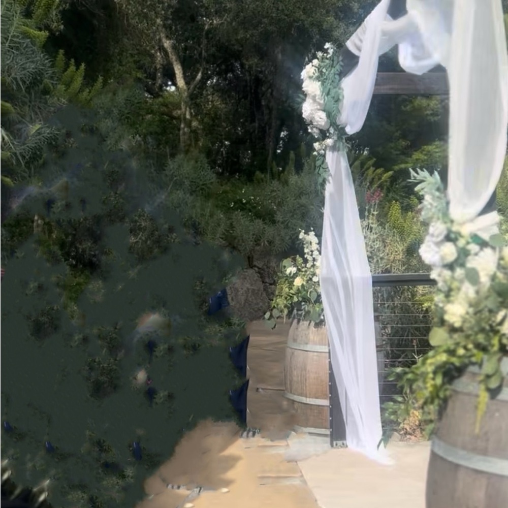 Elegant White and Green Floral Archway